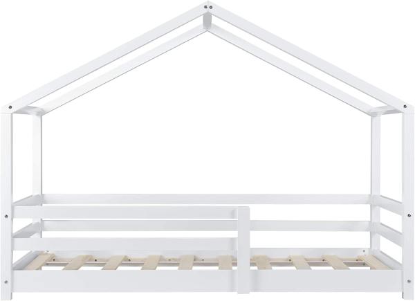en.casa Hausbett 90x200 cm Weiß, inkl. Lattenrost und Rausfallschutz Bild 5