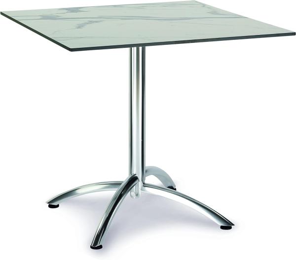 Klapptisch eckig Firenze (silber / marmor 80 x 80 x 73 cm)