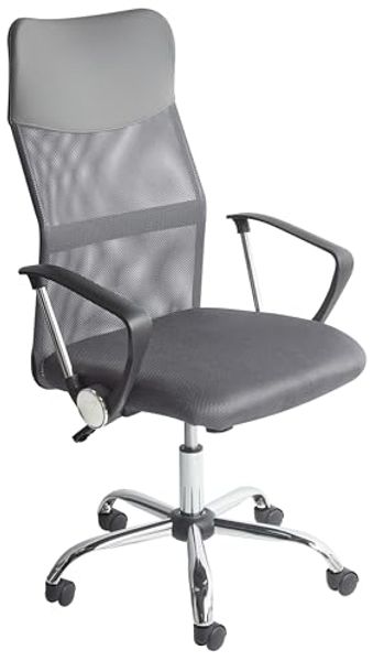 Beliani 'Design' Bürostuhl höhenverstellbar, Kunstleder grau, 63x114-122x63 cm