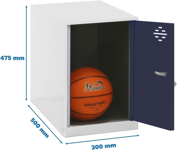 Simon Rack Schließfächer, Metall, 475 x 300 x 500 cm, Weiß/Anthrazit, Metall Bild 2