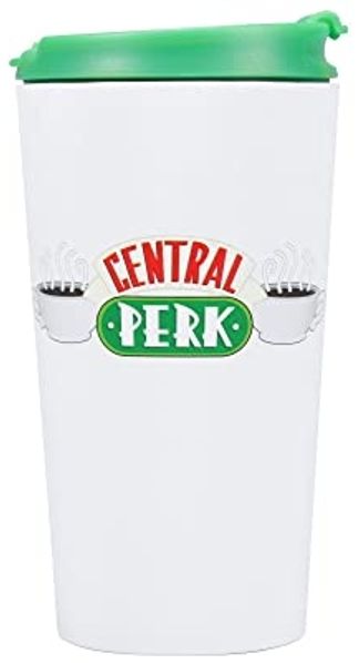 FRIENDS Travel Mug Central Park weiß,grün, Bedruckt, Fassungsvermögen 300ml, aus Edelstahl,Kunststoff.