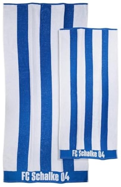 FC Schalke 04 Handtuch Set Handtuch/Duschtuch in blau weiß 100% Baumwolle