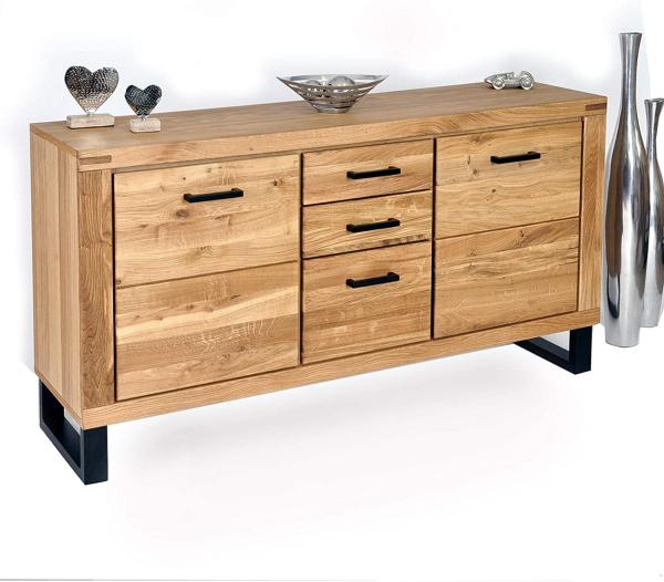 Sideboard TINA Kommode Anrichte Schrank in Eiche teilmassiv geölt