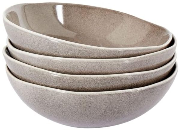 Suppenteller 4er Set COSTMARY Steinzeug Grau