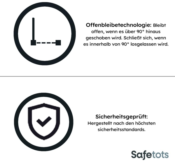 Safetots Extrahoher Metall-Sicherheitsgitter, Druckmontage, 100. 8cm - 108. 4cm, Schiefergrau, 104cm Höhe, Extrahohe Treppengitter, Gitter für hohe Babys, Einfache Installation Bild 5