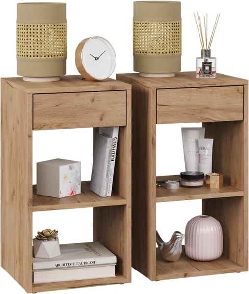 Nachttisch Dany Goldkraft Eiche 2er Set Vicco Bild 6