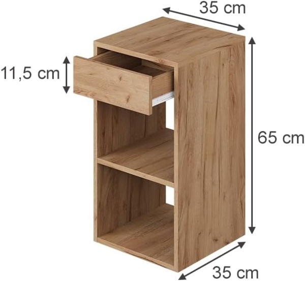 Nachttisch Dany Goldkraft Eiche 2er Set Vicco Bild 3