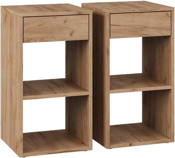 Nachttisch Dany Goldkraft Eiche 2er Set Vicco Bild 1