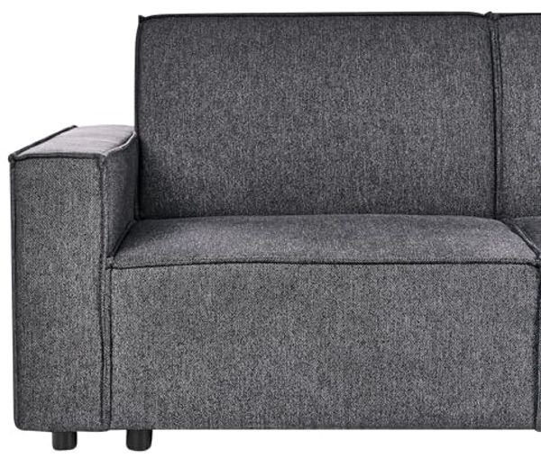 Eckschlafsofa 3-Sitzer ROMEDAL II Stoff Graphitgrau linksseitig Bild 7