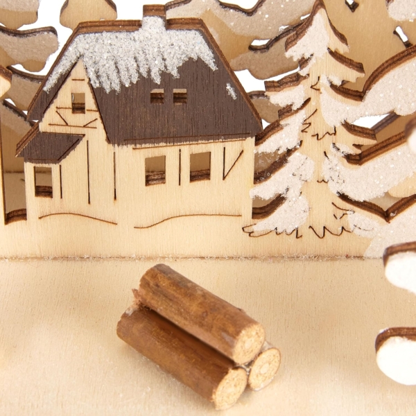 BRUBAKER LED Schwibbogen 3D Lichterbogen - Sternsinger - LED-Beleuchtung mit Batterie und Kabel (1-tlg), Holz Natur - 27 x 40 x 7,5 cm - Handbemalte Figuren Bild 8