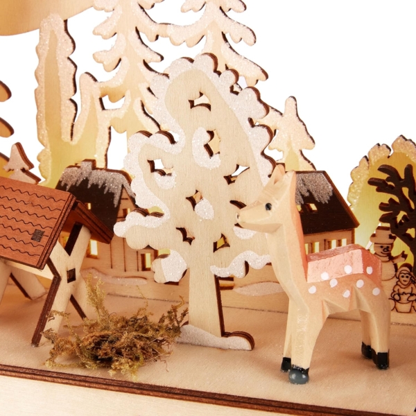 BRUBAKER LED Schwibbogen 3D Lichterbogen - Sternsinger - LED-Beleuchtung mit Batterie und Kabel (1-tlg), Holz Natur - 27 x 40 x 7,5 cm - Handbemalte Figuren Bild 4