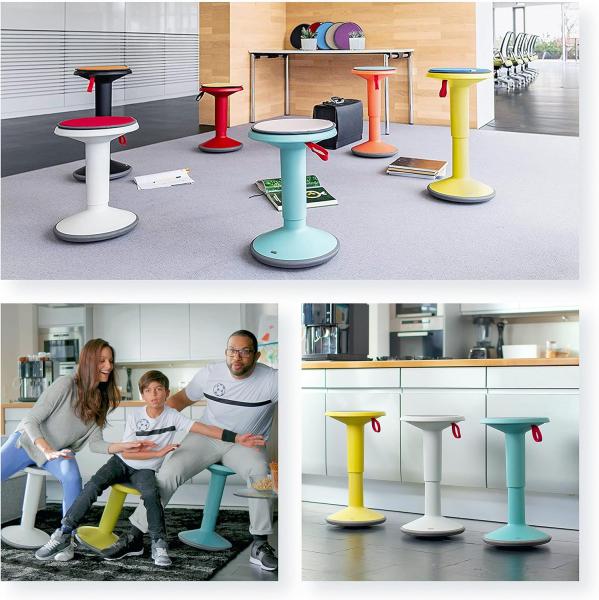 Interstuhl UPis1 – ergonomischer Sitzhocker mit Schwingeffekt – für einen geraden Rücken Made in Germany – inkl. 10 Jahren Garantie (Zitronengelb, Standard Edition) Bild 3