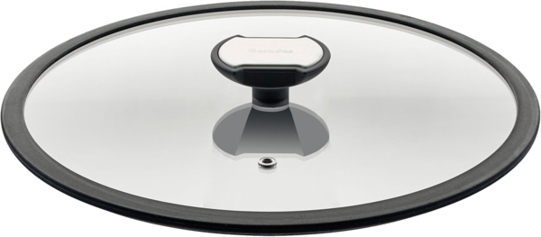 Berndes Balance Glasdeckel mit Silikonring, Spezialglas, Transparent / Schwarz, Ø 28 cm, 007828