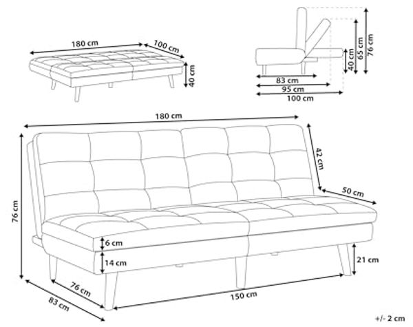 Schlafsofa RONNE Schwarz Bild 3