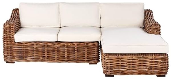 3 Sitzer Sofa Linksseitig Rattan Natürlich BRIATICO
