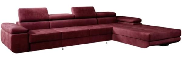 Designer Sofa Calvera Maxi mit Schlaf- und Klappfunktion (Samt) Bordeaux Rechts