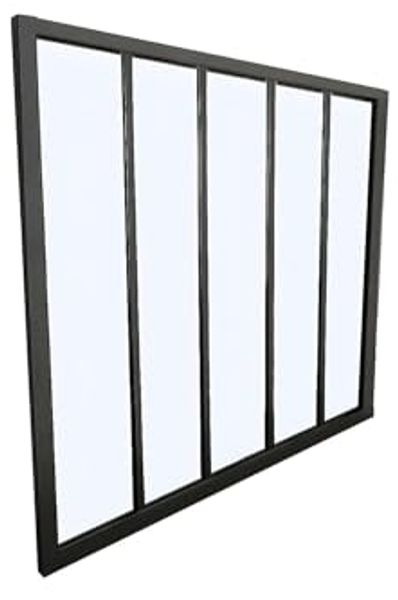 Vente-unique - BAYVIEW Innenglaswand MetallGlas Schwarz - B 3,5 cm x H 105 cm x L 150 cm