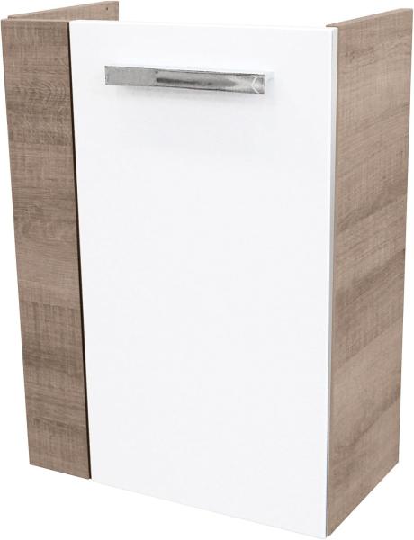 Fackelmann SBC A-VERO Waschbeckenunterschrank 45 cm, Braun hell/Weiß, rechts