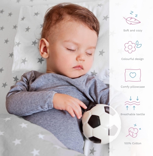 2-teiliges Baby Kinder Bettbezug 80x70 cm mit Kopfkissenbezug - Muster 10 Bild 2