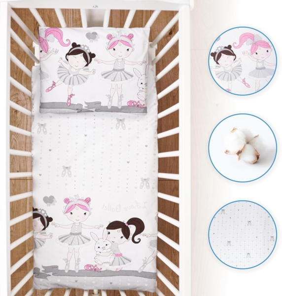 2-teiliges Baby Kinder Bettbezug 80x70 cm mit Kopfkissenbezug - Muster 10 Bild 3