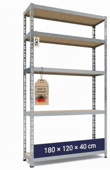 TKT Steckregal Work System 180x120x40 cm Schwerlastregal Ordnerregal Steckregal Regal Aktenregal