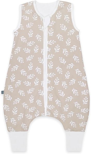 emma & noah Baby Schlafsack mit Füßen 1.0 TOG, Ganzjahres Schlafsack mit Beinen für den Frühling, Sommer und Herbst, 100% Bio-Baumwolle, Oeko-TEX Zertifiziert (Floral Sand, 70 cm)