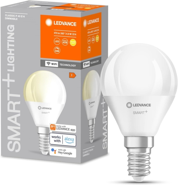 LEDVANCE SMART+ WiFi Mini-Glühbirne Dimmbar 230V DIM FR E14 EINZELPACK