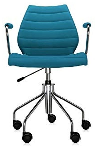 Kartell Maui Soft, Sessel ouf Rollen, Petrol