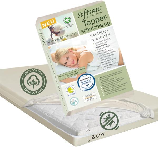 Encasing Bio Cotton Softsan, Milbenschutzbezug für Boxspring Topper