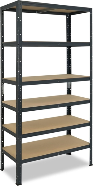 shelfplaza HOME 200x60x40 cm Schwerlastregal in anthrazit mit 6 Böden und 145 kg Traglast pro Boden