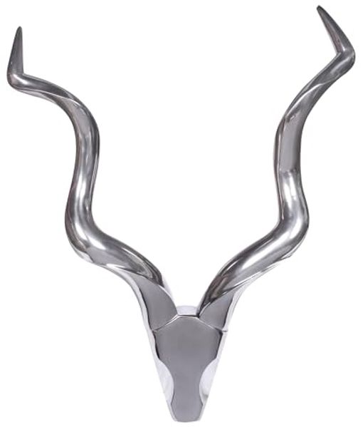 Deko Hirschgeweih Aluminium 80cm Silber Landhausstil Wanddeko modern