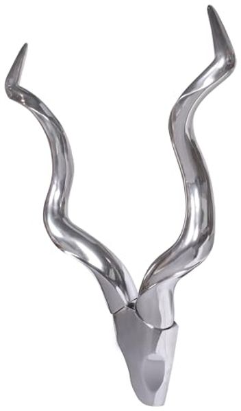 Deko Hirschgeweih Aluminium 80cm Silber Landhausstil Wanddeko modern Bild 6