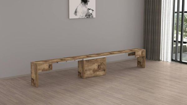 Dmora - Bank Ubertino, Sitzfläche für Esstisch, Einzelne ausziehbare Bank, 290 x 25 x 45 cm, Ahorn