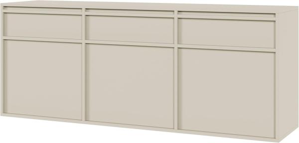 Selsey Evo - Sideboard hängend mit 3 Schubladen, Graubeige, 154 cm