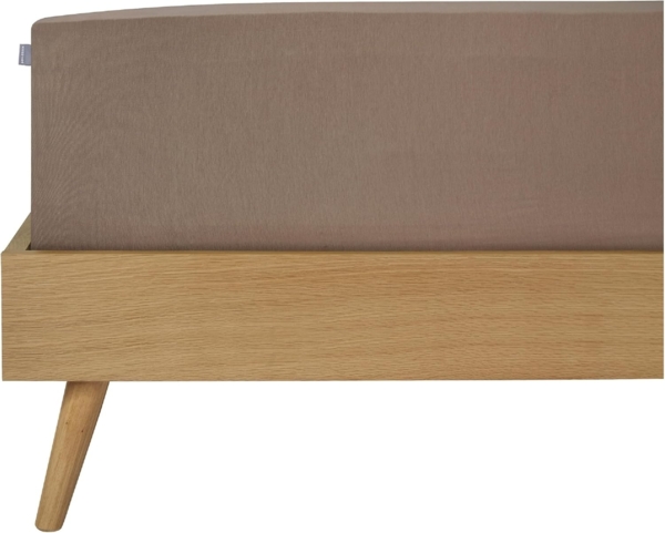 Schiesser Spannbettlaken Jessi aus 100% gekämmter Baumwolle in feiner Edeljersey Qualität, Made IN Green, Farbe:Taupe, Größe:100x200 cm