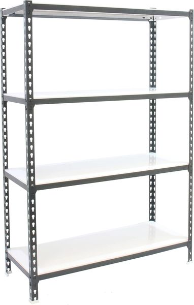 Simonrack Schwerlastregal, Lagerregal, 150 x 110 x 50 cm, Metallregal, Kellerregal, Biegestelle 200 kg, 4 Fachböden, Anthrazit/Weiss - Simonclick