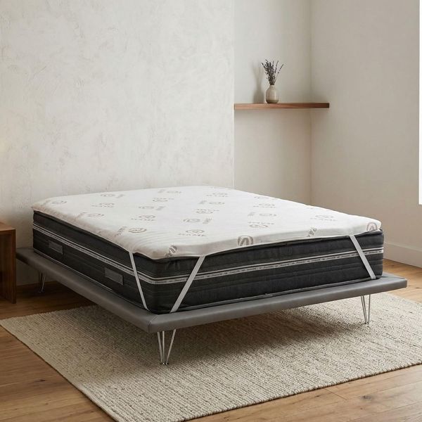 Talamo Italia - Lucilla Doppel-Topper, Topper erneuert die Matratze mit abnehmbarem Bezug aus Memory-Schaum und Kupferfasern, 100 % Made in Italy, milbenhemmend und hypoallergen, 160 x 200 x 5 cm