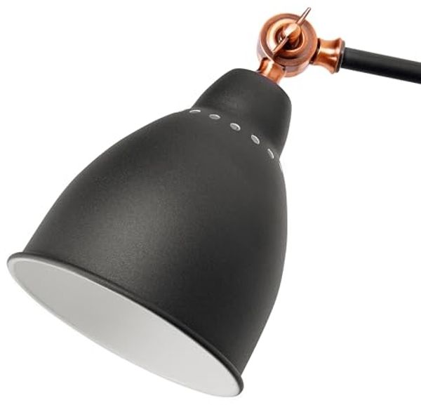 'Mississippi' Wandleuchte 2er Set Graphitgrau und Kupfer Metall mit Schwenkarm verstellbar Glockenförmig Modernes Design Wohnzimmer Schlafzimmer Flur Diele Bild 5