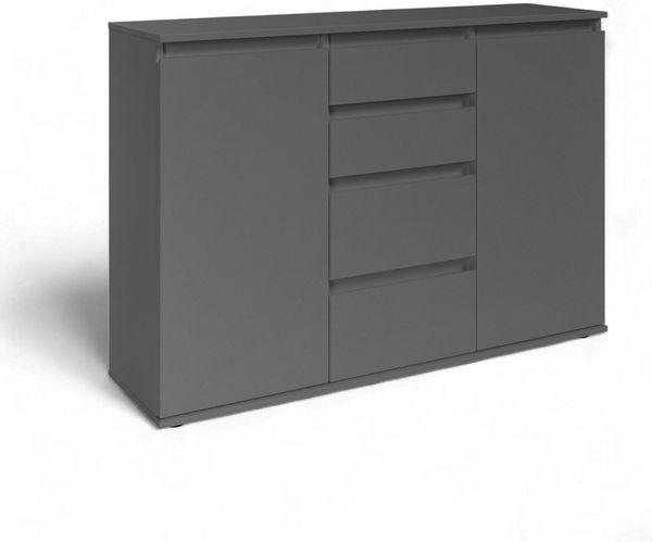 Brest Kommode in Anthrazit - Modernes Sideboard mit viel Stauraum - 119 x 84 x 35 cm (B/H/T)