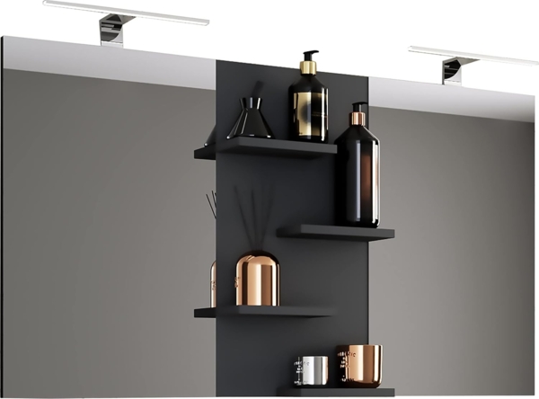 VCM Badmöbel Spiegel Budasi 917487 Schwarz H. 59 x 112 cm x T. 12 cm