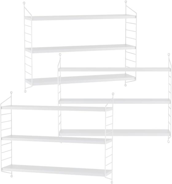 en.casa 'Strängnäs' Modulares Wandregal, Stahl weiß, 50 x 60 x 15 cm