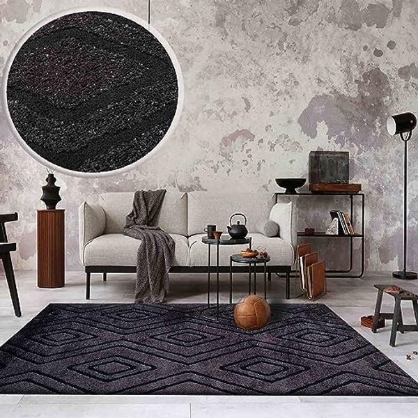 Vimoda Teppich Teppich Modern Super Weich, Rechteckig, 3D Effekt, Raute, Modern, Läufer Wohnzimmer