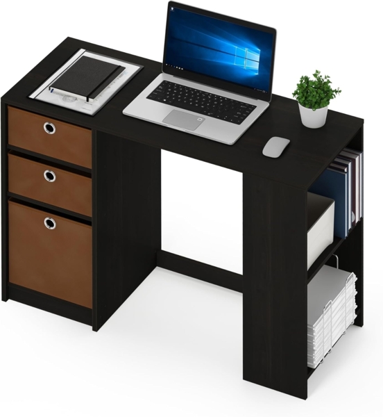 Furinno JAYA Moderner Computerschreibtisch, Schreibtisch, PC-Tisch, Espresso, 100. 1 (B) x 74. 4 (H) x 39. 9 (T) cm Bild 6