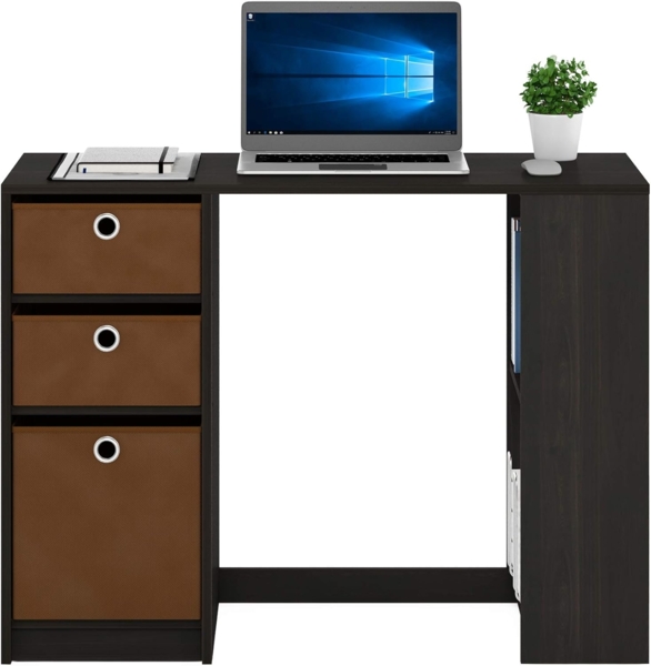 Furinno JAYA Moderner Computerschreibtisch, Schreibtisch, PC-Tisch, Espresso, 100. 1 (B) x 74. 4 (H) x 39. 9 (T) cm Bild 4
