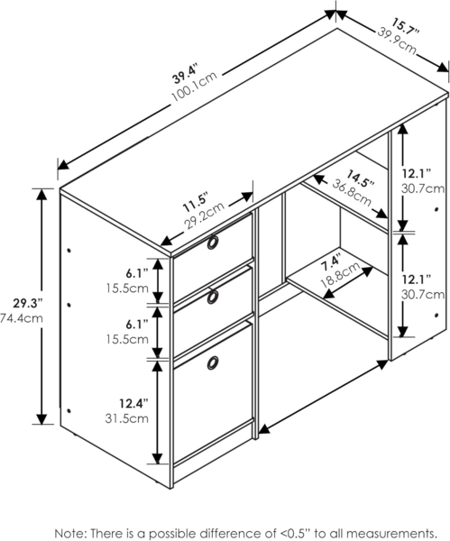Furinno JAYA Moderner Computerschreibtisch, Schreibtisch, PC-Tisch, Espresso, 100. 1 (B) x 74. 4 (H) x 39. 9 (T) cm Bild 3