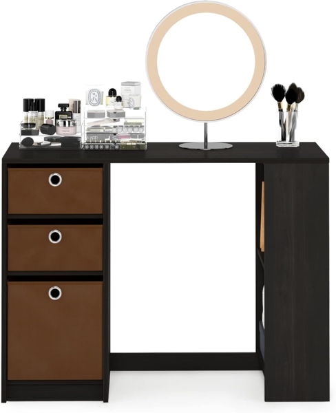 Furinno JAYA Moderner Computerschreibtisch, Schreibtisch, PC-Tisch, Espresso, 100. 1 (B) x 74. 4 (H) x 39. 9 (T) cm Bild 5