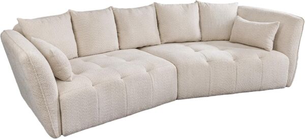 riess-ambiente Big-Sofa ROYAL 295cm champagnerbeige-Bouclé, Federkernpolsterung, Nosagfederung, Einzelartikel 1 Teile, XXL-Couch mit Kissen & Rundum-Bezug - ideal für Gäste- und Wohnzimmer