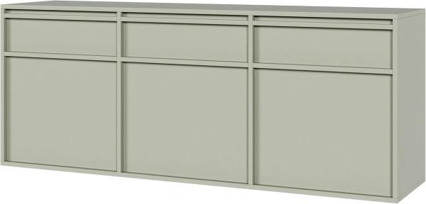 Selsey Evo - Sideboard hängend mit 3 Schubladen, Salbeigrün, 154 cm