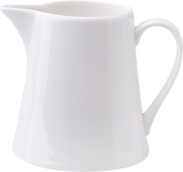 Dajar Welle-Kubiko Milchkrug 200ml, Porzellan, Weiß, 10x8. 5x8 cm