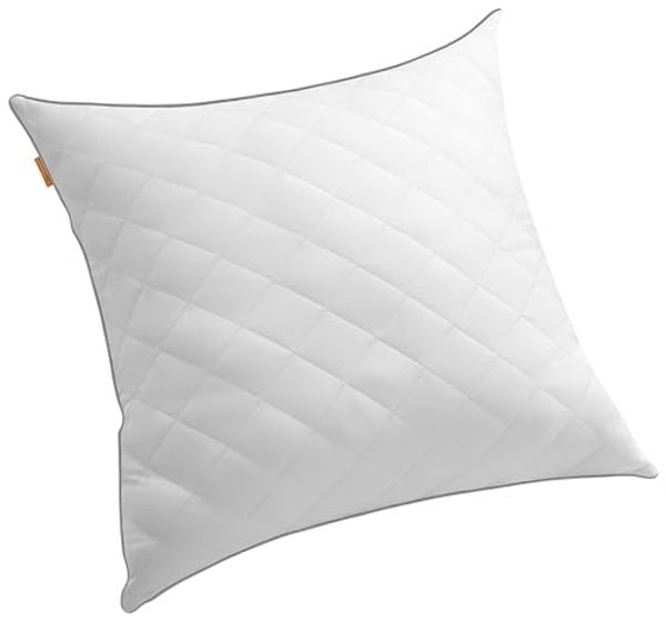 Songmics HOME Kopfkissen, beidseitig verwendbar, 80x80 cm, kühlender, weicher Bezug, 1200 g Füllung, Winter, Sommer, maschinenwaschbar, trocknergeeignet bis 60 °C, wolkenweiß